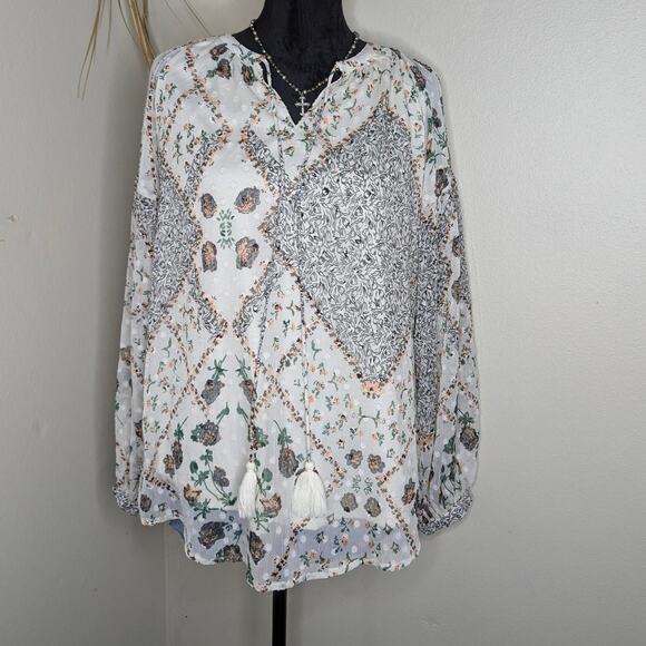 Cottage style flowing blouse - Picture 1 of 8